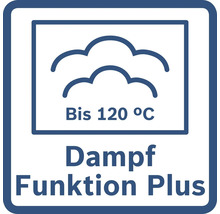 Dampffunktion Plus bis 120 Grad Celsius