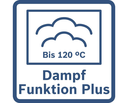 Dampffunktion Plus bis 120 Grad Celsius