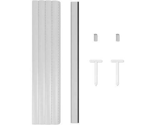 Duschkabine mit Seitenwand und Befestigungsmaterial