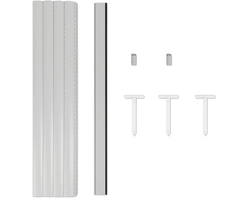 Duschwand-Set mit Seitenteil, Befestigungsstangen und Stabilisatoren