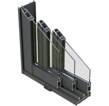 Abri de jardin Palmako Lea 19.4 m² porte coulissante verre de sécurité avec plancher 578 x 451 cm gris