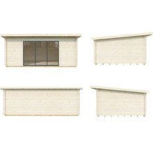 Abri de jardin Palmako Lea 19.4 m² porte coulissante verre de sécurité avec plancher 578 x 451 cm imprégné par immersion