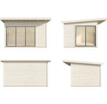 Abri de jardin Palmako Andrea 11,2 m² Slide avec plancher 434 x 402 cm naturel