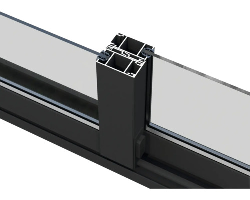 Detailansicht eines Fensterrahmens aus Aluminium