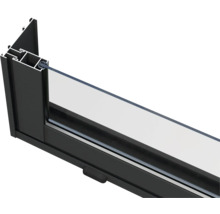 Schnittansicht eines Fensters mit Rahmen und Glas