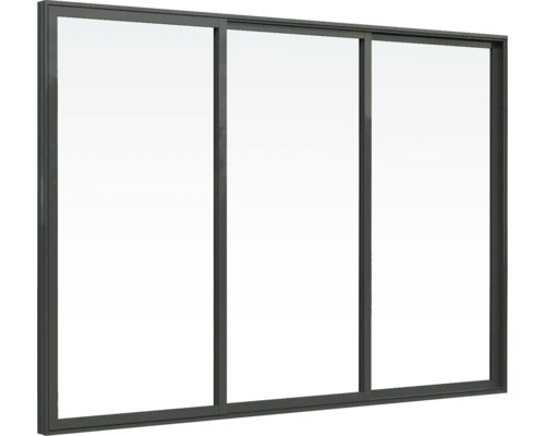 Dreiteiliges Schiebefenster mit Rahmen