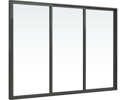 Dreiteiliges Schiebefenster mit Rahmen