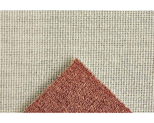 Teppichboden Schlinge Rambo terra FB38 400 cm breit (Meterware) Detailansicht eines Teppichs mit Teppichrücken