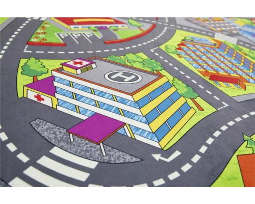 Spielteppich mit Stadtmotiv und Strassen