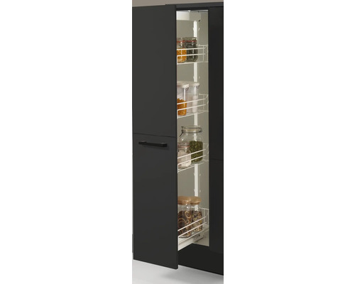 Armoire de cuisine avec tiroir coulissant et bocaux de provisions