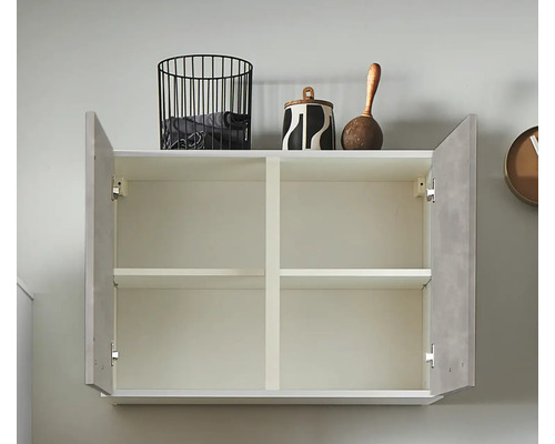 Meuble haut ouvert avec deux étagères pour le rangement