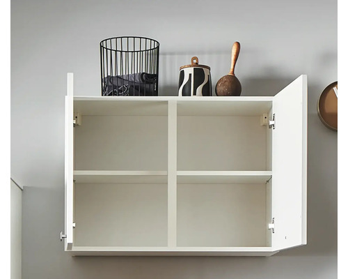 Hängeschrank mit offenen Türen und vier Fächern