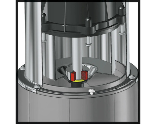 Innenansicht einer Pumpe mit verschiedenen Bauteilen.