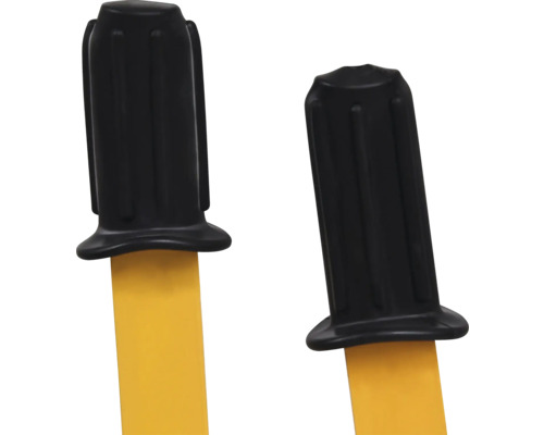 Zwei Schraubzwingen mit Kunststoffgriffen