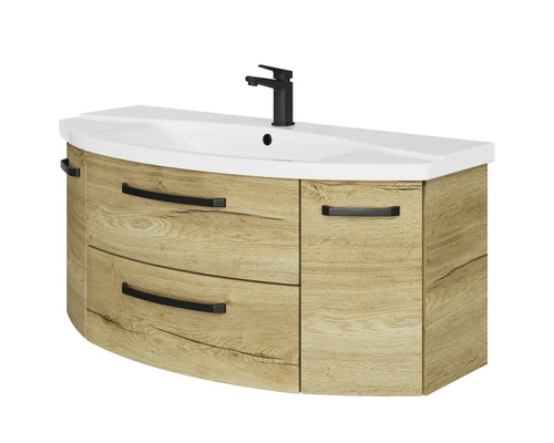 Waschtisch mit zwei Schubladen und einem Waschbecken inklusive Armatur