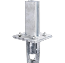 Metallpfostenanker mit quadratischer Basis und Schrauben