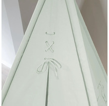 Vue détaillée d''un tipi avec laçage de fermeture