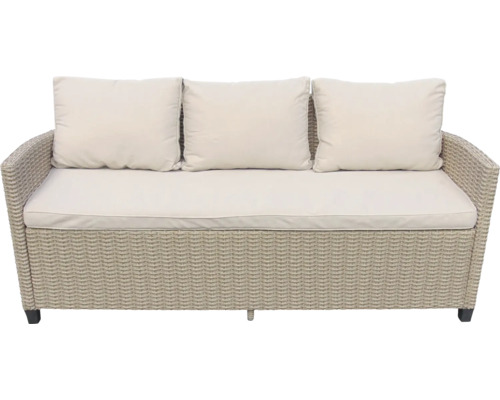Canapé de jardin avec trois coussins et coussin d''assise