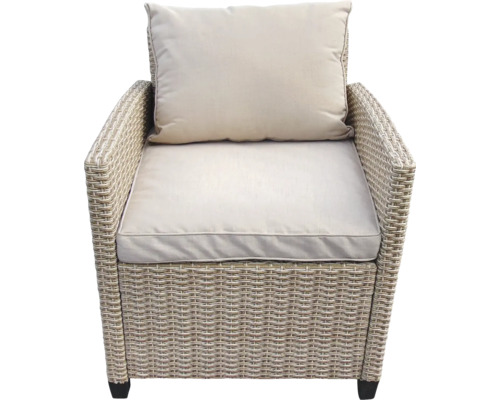 Fauteuil de jardin en rotin avec coussin et rembourrage