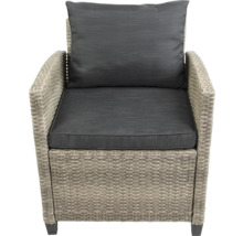 Chaise de jardin avec coussins gris