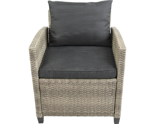 Chaise de jardin avec coussins gris