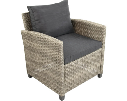 Fauteuil de jardin en rotin avec rembourrage