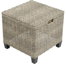 Table d''appoint d''extérieur tressée en polyrotin avec espace de rangement