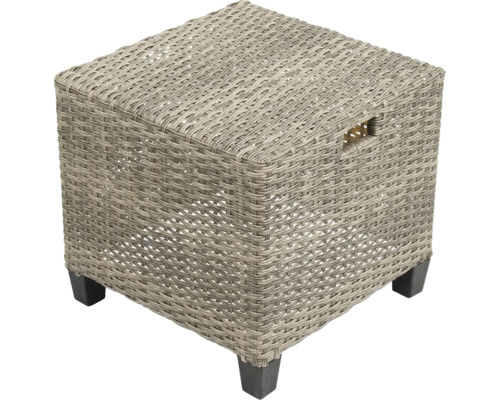 Table d''appoint d''extérieur tressée en polyrotin avec espace de rangement
