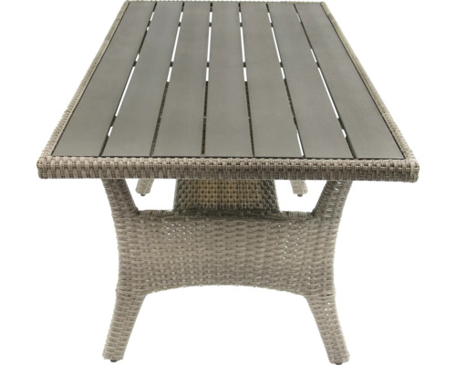 Table de jardin rectangulaire aspect rotin
