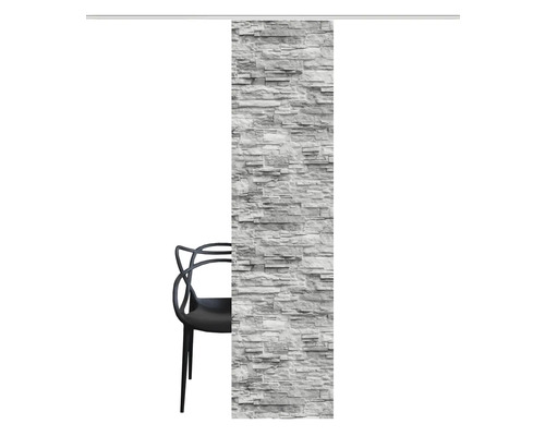 Panneau coulissant aspect pierre et chaise