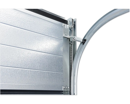 Vue détaillée d''un mécanisme de porte de garage avec ressort