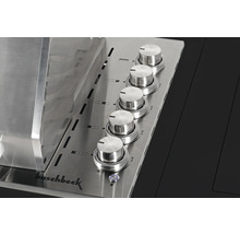 Gros plan d''un gril Buschbeck avec des boutons rotatifs pour le contrôle de la température