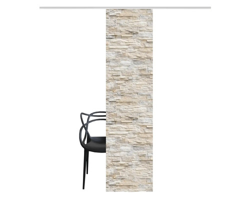 Panneau coulissant à motif de pierre à côté d''une chaise