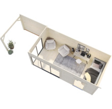 Gartenhaus Palmako Andrea 17,1 + 7,9 m² inkl. Fußboden 920 x 402 cm natur