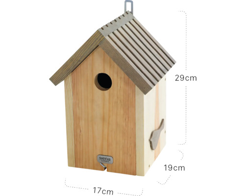 Nichoir en bois avec dimensions 29 x 17 x 19 cm