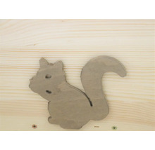 Dekorative Eichhörnchen Silhouette aus Pappe auf Holz