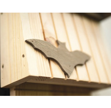 Nichoir à chauves-souris avec silhouette de chauve-souris en bois