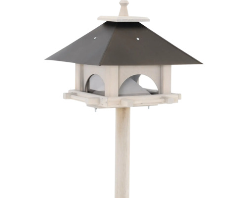 Mangeoire en bois avec support pour le jardin