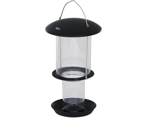 Mangeoire à oiseaux à suspendre avec récipient à nourriture transparent