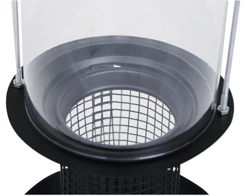 Vue détaillée d''une mangeoire à oiseaux avec grille d''alimentation