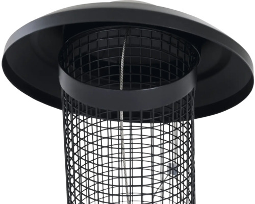 Gros plan d''une mangeoire pour oiseaux sauvages avec grillage métallique