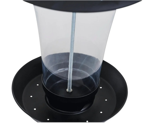 Mangeoire à oiseaux avec silo à nourriture transparent et bac de récupération