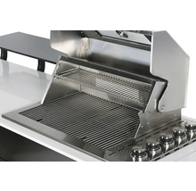 Grill en acier inoxydable avec grille et support de maintien au chaud