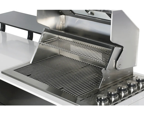 Grill en acier inoxydable avec grille et support de maintien au chaud