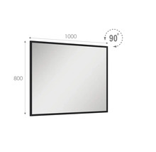 Miroir de salle de bains Jungborn 100x80x2 cm cadre noir mat