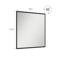 Miroir de salle de bains Jungborn 80x80x2 cm cadre chrome haute brillance