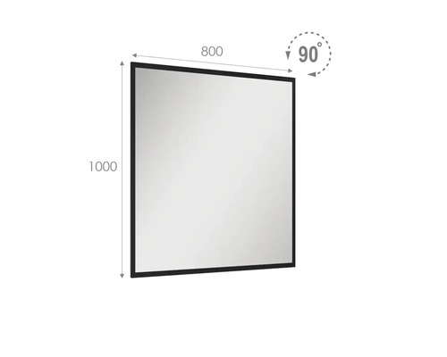 Miroir rectangulaire avec des dimensions de 800 x 1000 millimètres