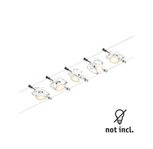 Seil-Lichtsystem mit fünf Strahlern, Leuchtmittel nicht enthalten