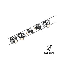 Système de rails avec six spots, ampoules non incluses