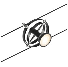 Spot sur câble noir fixé sur deux câbles noirs